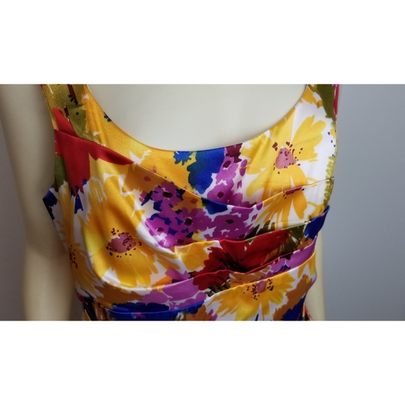 Bisou Bisou Tiered Multicolor Floral Dress, 16 NWT - Picture 3 of 9